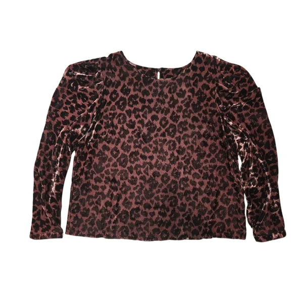 Anthropologie Dolan Charley Leopard Print Velvet Top Petite Large - Picture 10 of 16